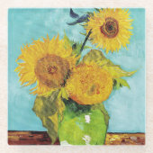 Sonnenblumen Vincent van Gogh Glasuntersetzer (Vorderseite)