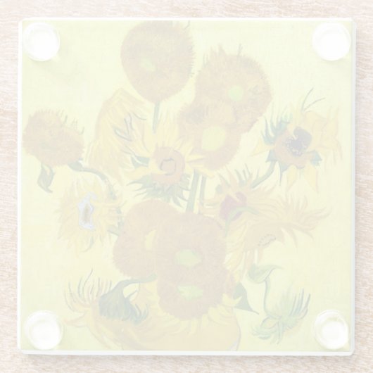 Sonnenblumen Vincent van Gogh Glasuntersetzer (Rückseite)