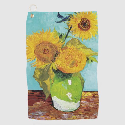 Sonnenblumen Vincent van Gogh Golfhandtuch (Vorderseite)