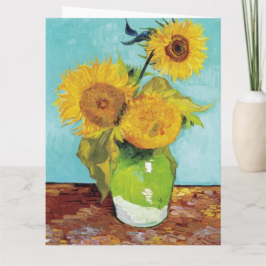 Sonnenblumen Vincent van Gogh Karte (Rückseite)