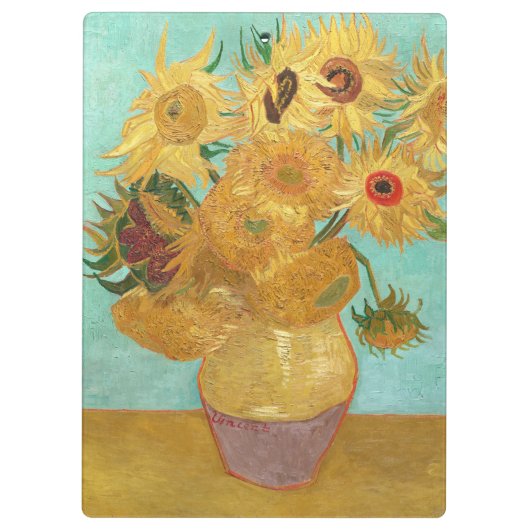 Sonnenblumen Vincent van Gogh Klemmbrett (Rückseite)