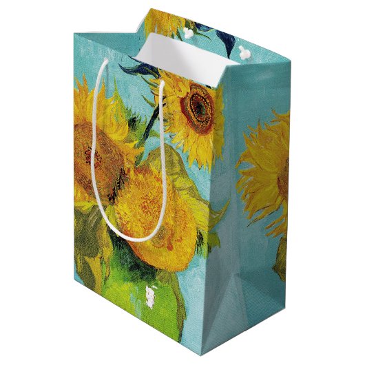 Sonnenblumen Vincent van Gogh Mittlere Geschenktüte (Rückseite Schrägansicht)
