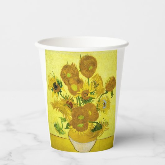 Sonnenblumen Vincent van Gogh Pappbecher (Vorderseite)