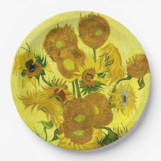 Sonnenblumen Vincent van Gogh Pappteller (Vorderseite)