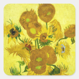 Sonnenblumen Vincent van Gogh Quadratischer Aufkleber