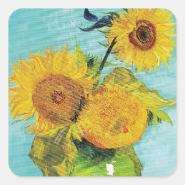 Sonnenblumen Vincent van Gogh Quadratischer Aufkleber