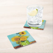 Sonnenblumen Vincent van Gogh Rechteckiger Pappuntersetzer (Vor Ort)