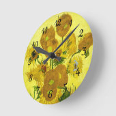 Sonnenblumen Vincent van Gogh Runde Wanduhr (Winkel)