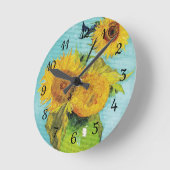 Sonnenblumen Vincent van Gogh Runde Wanduhr (Winkel)
