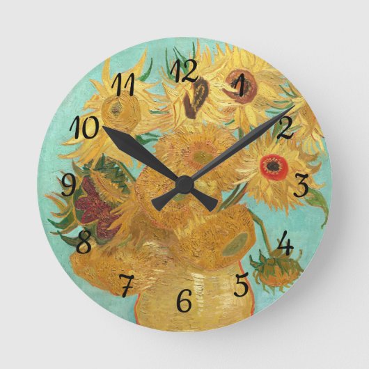 Sonnenblumen Vincent van Gogh Runde Wanduhr (Vorderseite)