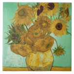 Sonnenblumen Vincent van Goghs |, 1888 Fliese<br><div class="desc">Bild-Sammlungs-Zahl:  BAL20294 Sonnenblumen,  1888 (Öl auf Leinwand). Gogh,  (1853-90) Öl Vincent-Packwagens auf Leinwand. Neue Pinakothek,  München,  Deutschland.  1888</div>