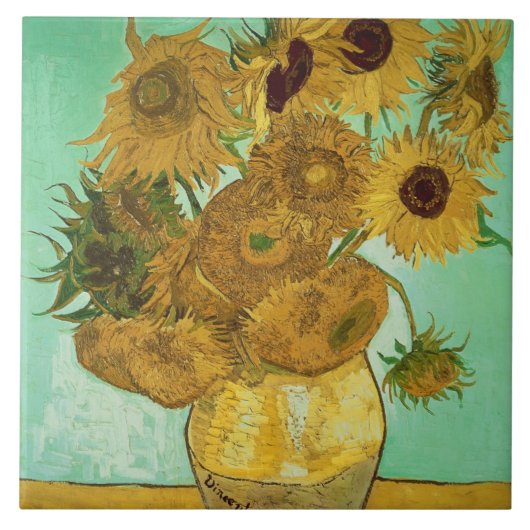Sonnenblumen Vincent van Goghs |, 1888 Fliese (Vorderseite)