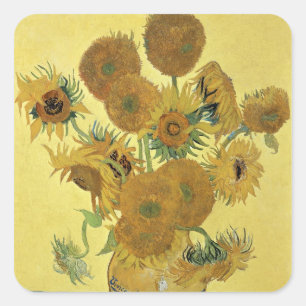 Sonnenblumen Vincent van Goghs  , 1888 Quadratischer Aufkleber