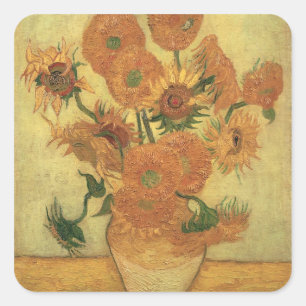 Sonnenblumen Vincent van Goghs  , 1889 Quadratischer Aufkleber