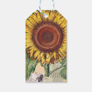 Sonnenblumen Vintag Damask Blume Art Geschenkanhänger