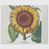 Sonnenblumen Vintag Damask Blume Art Geschenkpapier (Flach)