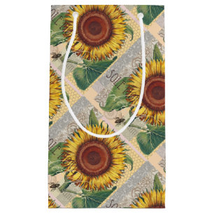 Sonnenblumen Vintag Damask Blume Art Kleine Geschenktüte