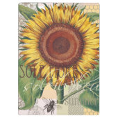 Sonnenblumen Vintag Damask Blume Art Klemmbrett (Rückseite)
