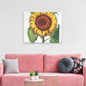 Sonnenblumen Vintag Damask Blume Art Leinwanddruck (Insitu (Wohnzimmer))
