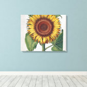 Sonnenblumen Vintag Damask Blume Art Leinwanddruck (Insitu (Holzboden))