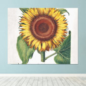 Sonnenblumen Vintag Damask Blume Art Leinwanddruck (Insitu (Holzboden))