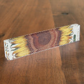 Sonnenblumen Vintag Damask Blume Art Namensplakette (Seite)