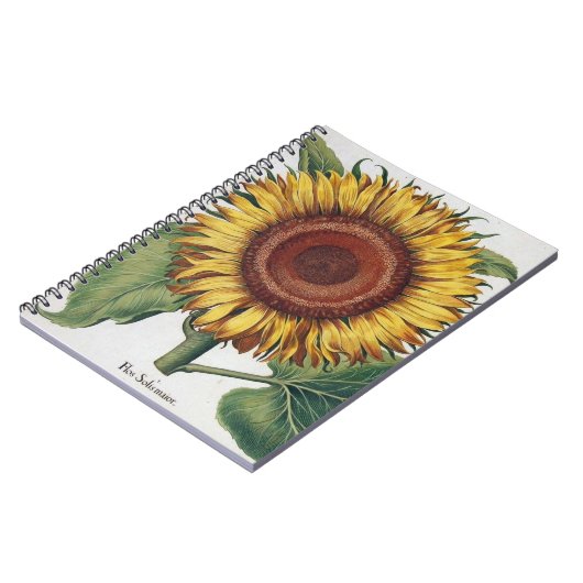 Sonnenblumen Vintag Damask Blume Art Notizblock (Linke Seite)