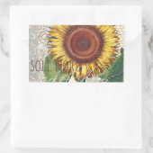 Sonnenblumen Vintag Damask Blume Art Rechteckiger Aufkleber (Tasche)