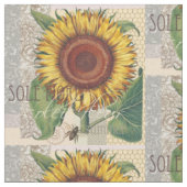 Sonnenblumen Vintag Damask Blume Art Stoff (Nahaufnahme)