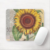 Sonnenblumen Vintag Damask Blume Muster Art Mousepad (Mit Mouse)