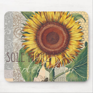 Sonnenblumen Vintag Damask Blume Muster Art Mousepad