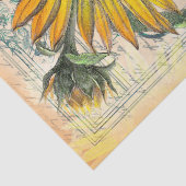 Sonnenblumen Vintag Golden Summer Ephemera Seidenpapier (Detail)