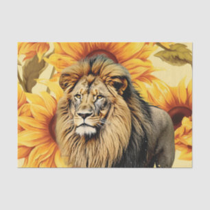 Sonnenblumen & Vintage Löwenkopf Seidenpapier
