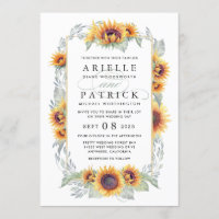 Sonnenblumen Vintage Wasserfarben Hochzeitseinladu