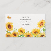 Sonnenblumen Visitenkarte (Rückseite)