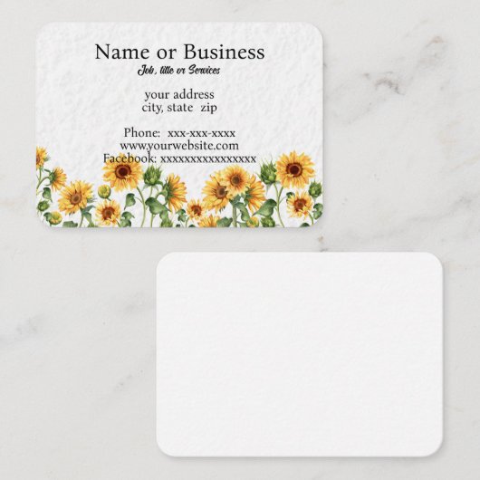 Sonnenblumen Visitenkarte (Vorne/Hinten)