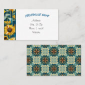 Sonnenblumen Visitenkarte, Visitenkarte. Visitenkarte (Vorne/Hinten)