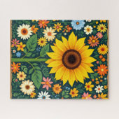 Sonnenblumen-Volkskunst-Puzzle Puzzle (Horizontal)