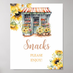 Sonnenblumen vom Brautparty Snacks Poster