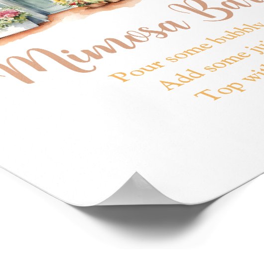 Sonnenblumen vom Markt Brautparty Mimosa Bar Poster (Ecke)