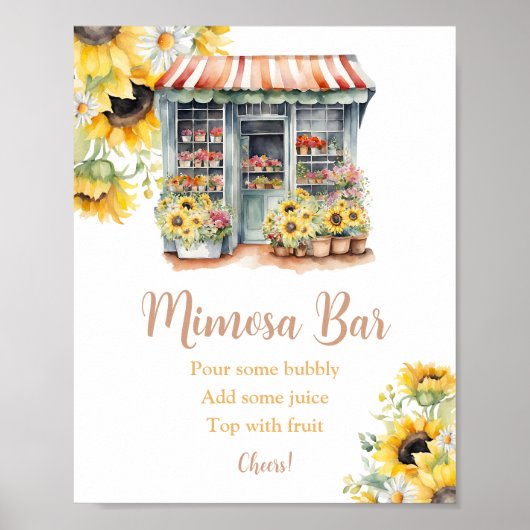 Sonnenblumen vom Markt Brautparty Mimosa Bar Poster (Vorne)