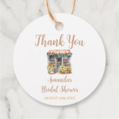 Sonnenblumen vom Markt Brautparty Vielen Dank Geschenkanhänger (Rückseite)