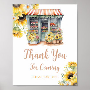 Sonnenblumen vom Markt Brautparty Vielen Dank Poster
