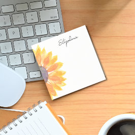 Sonnenblumen vom Schreibtisch aus Post-it Klebezettel