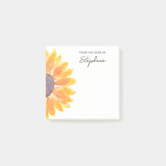 Sonnenblumen vom Schreibtisch aus Post-it Klebezettel (Vorderseite)