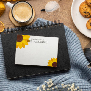 Sonnenblumen vom Schreibtisch des Lehrers Post-it Klebezettel