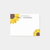 Sonnenblumen vom Schreibtisch des Lehrers Post-it Klebezettel (Vorderseite)