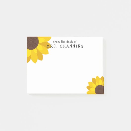 Sonnenblumen vom Schreibtisch des Lehrers Post-it Klebezettel (Vorderseite)