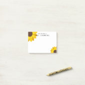 Sonnenblumen vom Schreibtisch des Lehrers Post-it Klebezettel (Auf Schreibtisch)