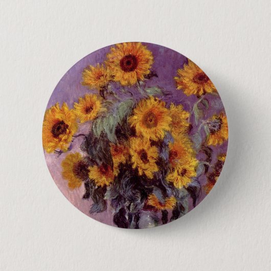 Sonnenblumen von Claude Monet Button (Vorderseite)